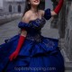 Blue Sweetheart Ball Gown Beaded Quinceanera Dress Princess Corset Dresses Beads Tull Vestidos De 15 Años