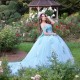 Blue Vestidos De 15 Años Tulle Quinceanera Dress Bow Mexican Dress Girls Birthday Party Gown