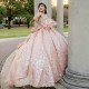 Blush Pink Quinceanera Dress 2024 Ball Gown Big Bow For Sweet 16 15 Sequined Princess Vestidos De XV 15 Anos