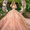 Puffy Blush Quinceanera Dress 2024 Ball Gown Appliques Lace Beading Skirt Sweet 16 Dress vestidos de 15