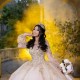 Champagne Quinceanera Dresses 2024 Long Sleeve Gold Applique Pearls Cinderella Sweet 16 Dress