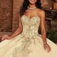 Sequined Champagne Quinceanera Dresses Lace Appliqued Off Shoulder Ball Gown Tulle Vestidos De 15 Años Sweet 16