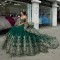 Emerald Green Off the Shoulder Quinceanera Dresses Ball Gown Gold Appliques Sweet 16 Dresses 15 Anos