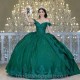 Emerald Green Off-Shoulder Ball Gown Sweetheart Quinceanera Dresses Vestidos De 15 Anos