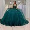 Sequin Emerald Green Quinceanera Dress For Girl Ball Gown Shiny Lace Appliques Party Dresses Vestidos De 15 Años