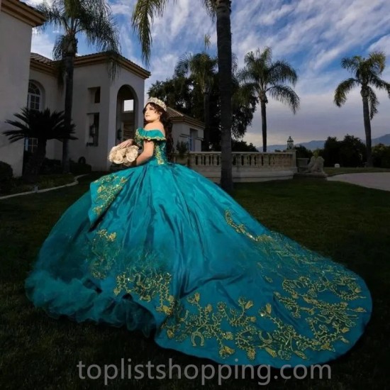 Ruffles Emerald Green Quinceanera Dress Princess Ball Gowns Birthday Party Prom Dresses Vestidos De 15 Anos