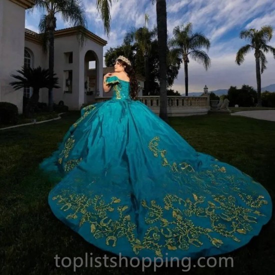 Ruffles Emerald Green Quinceanera Dress Princess Ball Gowns Birthday Party Prom Dresses Vestidos De 15 Anos