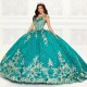 Beads Emerald Green Shiny Quinceanera Dresses Lace Floral Applique Ball Gown Vestidos de 15 años Customized Sweet 16 Dresses