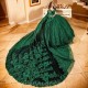 Sweetheart Emerald Green Shiny Crystal Beading Ball Gown Quinceanera Dresses