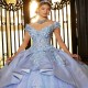 Sky Blue Quinceanera Dresses Off The Shoulder Ball Gown Sweet 16 Princess Lace Beads V-Neck Prom Gowns Vestido De 15Anos