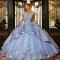 Sky Blue Quinceanera Dresses Off The Shoulder Ball Gown Sweet 16 Princess Lace Beads V-Neck Prom Gowns Vestido De 15Anos