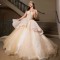 Gold Quinceanera Dresses 2024 Luxury Appliques Flowers Sequined Tiered Princess Party Sweet 15 Ball Gown