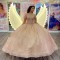 Off Shoulder Rose Gold Shiny Princess Quinceanera Dresses 2024 Beads Tassels Birthday Party Sweet 16 Gowns