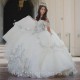 Ivory Off Shoulder Quinceanera Dress Ball Gown Dress 3D Flower Applique Lace Sweetheart Sweet 16 Vestidos De Fiesta