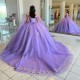 3D Flower Lavender Quinceanera Dresses Formal Birthday Party Ball Gown Vestidos De 15 Anosowns With Wrap