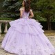 Lavender Quinceanera Dresses Off the Shoulder Sweet 16 Gowns Tull Vestidos 15 De Quinceañera