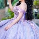 Lavender Quinceanera Dresses Sparkly Beading Appliques Flower Birthday Sweet 16 Dress Princess Graduation Vestido De 15