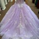 Lavender Quinceanera Dresses with 3D Flower Beading Lace Cinderella Princess Ball Gowns