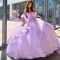 Lavender Sweetheart Quinceanera Dresses Party Off the Shoulder Evening Prom Dress