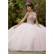 Light Pink Quinceanera Dresses Sweet 16 Ball Gown Halter Lace Beads Sequins Backless Princess Party Vestidos