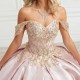 Light Pink Shiny Ball Gown Quinceanera Dress 2024 Princess Dress Gold Lace Appliques Beads Sweet 16 Dress