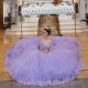 Lilac Ball Gowns Quinceanera Dresses 3D Appliqued Sweet 16 Dress Lace-Up Birthday Party Vestido De 15 Años With Bow