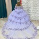 Lilac Quinceanera Dresses Off Shoulder Sweet 15 16 Dress Prom Party Vestidos De Anos