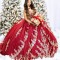 Luxury Red Ball Gown Quinceanera Dress 2024 Gold Appliques Beads Tull Long Skirt Sweet 16 Dress