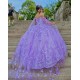 Purple Quinceanera Dress 2024 Sequin Beaded Flowers Appliques Mexico Ball Gown Sweet 16 Dress Vestidos De 15 Anos