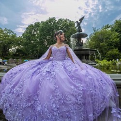 Purple Quinceanera Dress 2024 Sequin Beaded Flowers Appliques Mexico Ball Gown Sweet 16 Dress Vestidos De 15 Anos