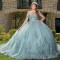 Mint Green 3D Bow Corset Mexican Quinceanera Dress Ball Gown Off The Shoulder Appliques Lace Vestidos De XV Anos