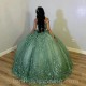 Mint Green Off Shoulder Quinceanera Dresses Applique Lace Vestidos De 15 Anos Birthday Party Corset Ball Gown