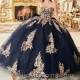 Sweetheart Navy Blue Ball Gown Quinceanera Dresses Sweet 16 Prom Gowns Lace Vestidos De 15 quinceanera