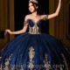 Crystals Navy Blue Quinceanera Dresses Ball Gown 2024 Shiny Sweet 16 15 Birthday Party Gowns Corset Robe