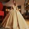 Off The Shoulder Champagne Evening Dress 2024 Ball Gown Floor Length Sweep Train Quinceanera Dress