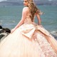 Sleeveless Champagne Quinceanera Dresses Sweet 15 Dress Off the Shoulder Lace Appliques Flower Ball Gowns