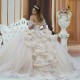 Champagne Princess Quinceanera Dresses Birthday Party Robe Sleeveless Beaded Sparkly Lace-up Corset Puffy Ball Gowms