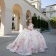 Sweetheart White Pearls Beads Quinceanera Dress 2024 Flowers Appliques Birthday Prom Gowns Sweet 16 Dress