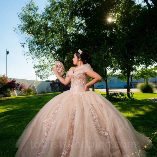 Pink Beaded Quinceanera Dresses Ball Gown 2024 Lace Appliques Crystal Sweet 16 Dress Party Gown