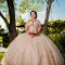 Pink Beaded Quinceanera Dresses Ball Gown 2024 Lace Appliques Crystal Sweet 16 Dress Party Gown