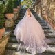 Pink Beaded Ball Gown Quinceanera Dresses 2024 Lace Appliqued Sweetheart Sweet 15 Corset Masquerade Dress