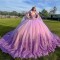 Pink Flower Lace Quinceanera Dress 2024 Ball Gown Prom Dress With Birthday Party Vestidos 15 Anos Princess