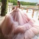 Off Shoulder Pink Princess Quinceanera Dresses 2024 Beads Tull Tiered Lace-up Corset Vestidos De 15 Años Prom