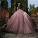 Off Shoulder Pink Princess Quinceanera Dresses Applique Lace Tull Floral Lace-up Prom vestido de 15 verde Birthday Party Gowns