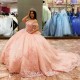 Beading Pink Quinceanera Dress 2024 Ball Gown Appliques Lace Tull Puffy Skirt Sweet 16 Dress vestidos de 15 Dress