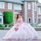 Sweetheart Pink Quinceanera Dress Princess Flower Lace Beads Vestidos De 15 Años Sweet Birthday Party Ball Gown