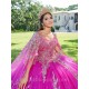 Vestidos Butantes 15 anos Pink Quinceanera Dresses 2024 Gold Lace Appliques Mexican Ball Gown Prom Party Dress