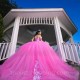 Off The Shoulder Pink Quinceanera Dresses Appliques Beads Princess Ball Gowns 15 Birthday Party Prom Dress