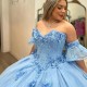 Off-Shoulder Pink Ball Gown Princess 15 Year Old Quinceanera Dress 2024 Lace 3DFlower Glitter Tulle Birthday Party Gowns