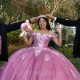 Sweetheart Pink Quinceanera Dresses Beads Off the Shoulder Sweet 16 Vestidos De 15 Anos